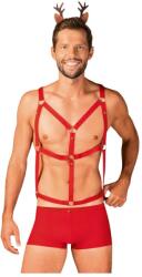 Obsessive Mr Reindy - férfi rénszarvas jelmez (3 részes) - piros (93329700005) - sexshopcenter