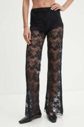 The Kooples nadrág női, fekete, magas derekú trapéz, FPAN29001K - fekete 36