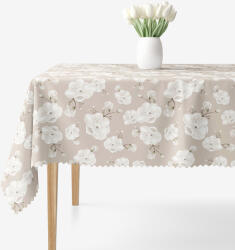 Goldea teflonos asztalterítő - fehér virágok 100 x 140 cm