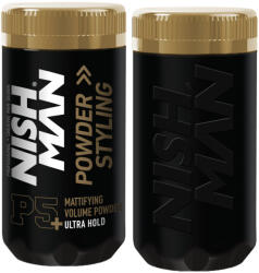 Nish Man Ultra Hold P5 Hair Styling hajpor - erős tartás, matt hatás, tőemelés 20 g (nish-powP5)