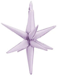 Partydeco Egyszínű nagy csillag fólia lufi 3D 27, 5" 70 cm lila csillag, csak levegővel tölthető (LUFI299737)