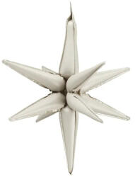 Partydeco Egyszínű nagy csillag fólia lufi 3D 27, 5" 70 cm krém csillag, csak levegővel tölthető (LUFI726710)