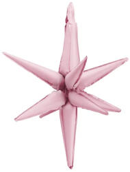 Partydeco Egyszínű nagy csillag fólia lufi 3D 27, 5" 70 cm Rózsaszín csillag, csak levegővel tölthető (LUFI411082)