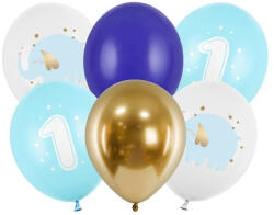 Partydeco Lufi 1. születésnap 11" 28cm, 6db, Kisfiú (LUFI946690)