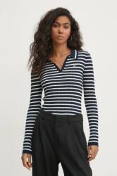 Tommy Hilfiger gyapjúkeverék pulóver könnyű, női, sötétkék, DW0DW19887 - sötétkék XS