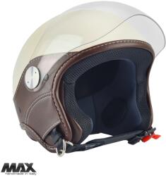 Max Helmets Casca Max Helmets DJ06 LS Vision - Open face, crem lucios/maro, ECE 22.06 (20.34.349.PLM)