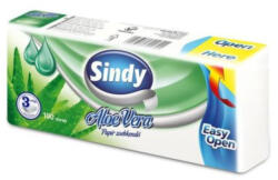 Sindy papírzsebkendő aloe vera 3r. , 100db/csg, 60csg/karton, 24karton/raklap (5998648701821)