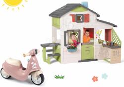 Smoby Set căsuţa Prietenilor și babytaxiu cu reflector Friends House Life Smoby extensibilă cu bucătărie și sonerie electronică (SM810207-43) Casuta pentru copii