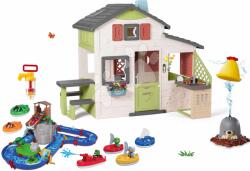 Smoby Set căsuţa Prietenilor și pistă de apă cu bărci Friends House Life Smoby extensibilă cu bucătărie și pistă de apă Cârtiță cu apă (SM810207-54) Casuta pentru copii