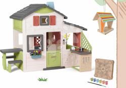 Smoby Set căsuţa Prietenilor și hrănitore din lemn pentru păsări Friends House Life Smoby extensibilă cu ierbar pentru flori și bucătărie de vară (SM810207-60) Casuta pentru copii