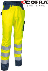 Cofra Upata Láthatósági Derekas Munkásnadrág HV Borostyán/Sötétkék - 48 (COFV555-0-03-Z48)