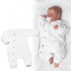 Baby Nellys Kötött jumpsuit gombokkal, oldalsó rögzítéssel, Hand Made, fehér, fehér Velikost koj. oblečení: 56 (1-2m)