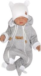 Z&Z Baby kétrétegű overall, pamut - szürke/fehér Velikost koj. oblečení: 74 (6-9m)