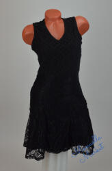  Karcsúsított, V-Nyakú Fekete Csipke Ruha! S/M-es