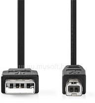 Nedis USB2.0 USB-A dugó - USB-B dugó kábel, 480Mbs, 10W, hossz 5m, CCGL60100BK50 (CCGL60100BK50) (CCGL60100BK50)