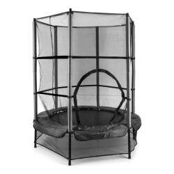 KLARFIT Rocketkid, trambulin, Ø140cm, biztonsági háló, bungee felfüggesztés, 3 éves kortól (FIT11-Rocketkid BK) (FIT11-Rocketkid BK)