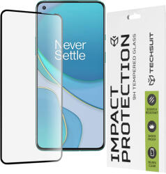 Techsuit - 111D Teljes Fedésű / Teljes Ragasztós Üveg - OnePlus 8T - Fekete