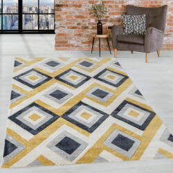  Modern Szőnyeg Charlotte 2404 Mustar-Gray 80 x 150 cm Sárga-Szürke
