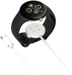 Techsuit - Okosóra Vezeték nélküli Töltőkábel (THC5) - Google Pixel Watch 3 (41 mm, 45 mm) / 2 / Fitbit Ace LTE, Type-C - Fehér