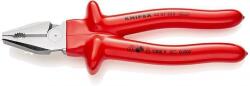 KNIPEX Комбинирани клещи усилени, хромирани, VDE 1000V гумирана червена ръкохватка 225мм, Knipex (K0207225)