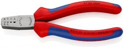 KNIPEX Клещи за кримпване на кабелни накрайници 0.25-2.5мм2, синьо-червена ръкохватка 145мм, Knipex (K9762145A)