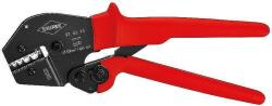 KNIPEX Клещи за кримпване на кабелни накрайници 0.5-10мм2 DIN неизолирани, закалени, синьо-червена ръкохватка 250мм, с пружина, Knipex (K975213)