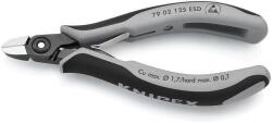 KNIPEX Клещи диагонални резачки, черно-сива ръкохватка 125мм, ESD, с отваряща пружина, Knipex (K7902125ESD)