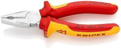 KNIPEX Комбинирани клещи, хром-ванадиева стомана, VDE 1000V жълто-червена ръкохватка 160мм, Knipex (K0106160)