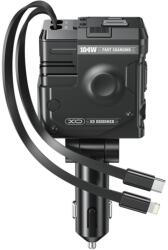 XO CC66 autós gyorstöltő PD + QC lightning és type-c kábellel (Fekete)