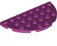 LEGO® 22888c71 - LEGO magenta lap lekerekített sarkokkal, 4 x 8 méretű, félkör (22888c71)