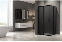 Inter Ceramic Cabina de dus dreptunghiulara Inter Ceramic cu usa glisanta 90x90 cm negru mat - fumuriu (789G/NANO)