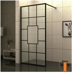 Inter Ceramic Paravan de dus tip Walk-In Inter Ceramic profil negru 80x200 cm sticla transparenta cu linii negre (115/80)