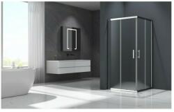 Inter Ceramic Cabina de dus patrata Inter Ceramic cu usi glisante crom lucios - transparent mat 80x80 cm (789FC)