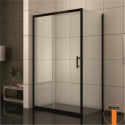 Inter Ceramic Cabina de dus dreptunghiulara Inter Ceramic cu usa glisanta 100x80 cm negru mat - transparent (1505B)
