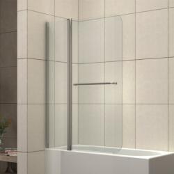 Inter Ceramic Paravan de cada pivotant Inter Ceramic 100x140 cm sticla 5 mm profil crom lucios-transparent stanga (112TR L)