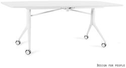 UNIQUE Carl II görgős tárgyalóasztal, 240x100 cm, fehér váz, többféle asztallap