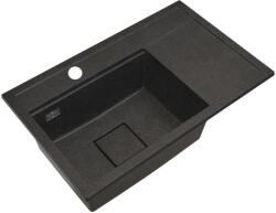 Gamma Quadro 8151, 1 rekeszes gránit mosogató 800x500x220 mm, fekete pettyes, GMA-ZLE000185 (GMA-ZLE000185)