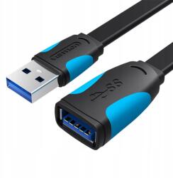Vention Lapos Usb Hosszabbító Kábel 3.0 Vention VAS-A13-B150 1, 5M Fekete (VAS-A13-B150)