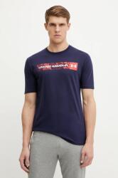 Under Armour t-shirt sötétkék, férfi, nyomott mintás - sötétkék S - answear - 9 990 Ft