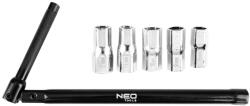 NEO TOOLS Csaptelepkulcs, csuklós 250mm, 5+1 cserélhető fej, 8-13mm (02-446) - storeplace