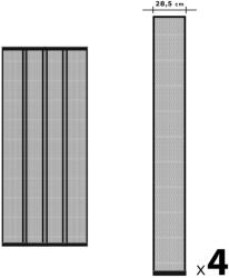  Szúnyogháló függöny ajtóra - 4 db szalag - max. 100 x 220 cm - fekete (G11608BK)