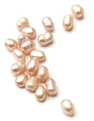  Gyöngy alkatrész- édesvízi gyöngy 4mm gyöngyház púder min. 25db/csomag