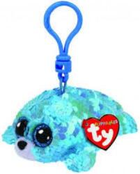 Ty BOOS flitteres plüss figura WAVES (fóka) Clip 8, 5 cm