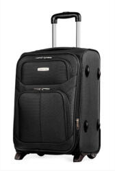 Leonardo Da Vinci Bőrönd 55 x 40 x 20 cm 2 kerekű Leonardo da Vinci fekete Wizzair méret bővíthető (le-1221-black-s)