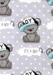  Flanel színes, mintás pelenka - It's a Boy ! szürke