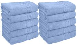 Ralex Pucioasa Pachet 10 prosoape baie 50x90 cm Bumbac 100%, Greek Border 500 grame/mp, Bleu Prosop