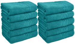 Ralex Pucioasa Pachet 10 prosoape baie 50x90 cm Bumbac 100%, Greek Border 500 grame/mp, Turcoaz Prosop