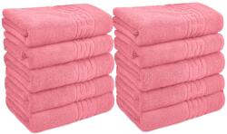 Ralex Pucioasa Pachet 10 prosoape baie 70x140 cm Bumbac 100%, Greek Border 500 grame/mp, Roz Prosop