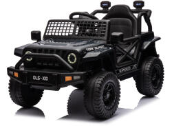 Mamido Elektromos játékautó OFFROAD fekete 12V magas alváz, széles ülés, felfüggesztett tengelyek, 2, 4 GHz Távirányítós LED lámpák (S-DLS10-BLACK)