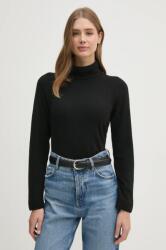 Benetton gyapjúkeverék pulóver könnyű, női, szürke, garbónyakú, 1035D2551 - fekete XS